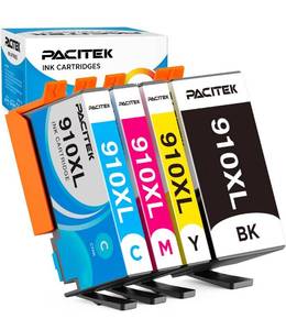 lot 50478 image: PACITEK 910XL Ink Compatible for HP 910 910XL Ink HP OfficeJet Pro 8025e Ink cartridges Work with HP OfficeJet Pro 8020 8025 8035e 8035 8028 Printer,4 Packs(BKCMY)