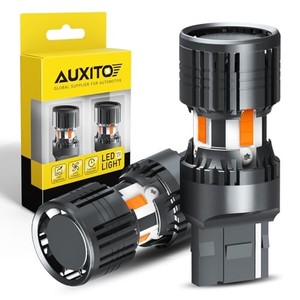 lot 50490 image: AUXITO 2024 Newest CANBUS 7440 LED Bulbs Amber Yellow 4000 Lumens for Turn Signal Lights with Built-in Resistor Anti Hyper Flash 7440NA T20 7441 W21W WY21W Blinker Bulb Replacement, Pack of 2