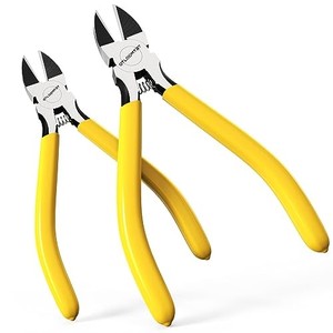 lot 50495 image: OTLOOMTBT 6-In and 5-In 2 PCS Ultra Sharp Compact Wire Cutters with Long Flat Nose Pliers Ideal for Cutting Crafts, Flowers, Plastics, Appliances and Any Clean Cutting Needs Powerful Wire Cutter