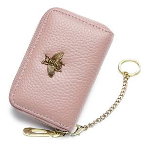 lot 50512 image: imeetu RFID Credit Card Holder, Small Leather Zipper Card Case Wallet for Women(A-Pink)