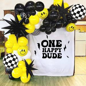 lot 50529 image: MUWEOL One Happy Dude Birthday Decal - One Happy Dude First Birthday Party Ballon Arch Decoration,Baby Shower Decor,One Happy Dude Themed Sticker (dude decal)