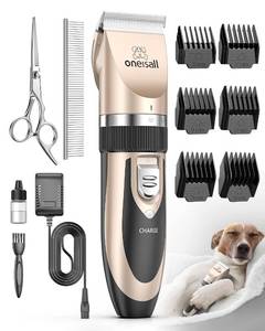 lot 50542 image: oneisall Dog Shaver Clippers Low Noise Rechargeable Cordless Electric Quiet Hair Clippers Set for Dogs Cats Pets