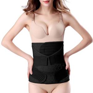 lot 50570 image: 3 in 1 Postpartum Belly Wrap - Recovery BellyWaistPelvis Belt Black Postpartum Belly Band,Black LOne Size
