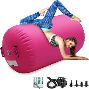 lot 50598 image: Air Roller Gymnastics Barrel Inflatable Tumbling Roller Air Mat Octagon Mat with Electric Air Pump for Backhandspring Training Cheerleading Home Use