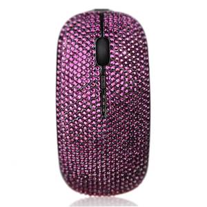 lot 50620 image: Bling Dazzling 2.4GHz Rechargeable Wireless Mouse Slim Mouse with USB Receiver,Compatible with Notebook,PC,Laptop,Computer,MacBook - Light Purple