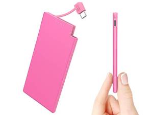 lot 50637 image: Auskang Portable Charger with Built in USB-C Cable Slim 5000mAh Power Bank Compatible with Samsung, Google Pixel, Android Phones, iPhone15 Series etc, Thin Battery Pack