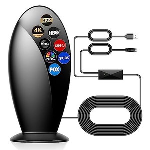 lot 50639 image: STAYGOLD 2024 Signal Enhance TV Antenna Indoor with 600 Miles Range Supports 1080p 4K for Smart HDTV and Older TVs, 18ft HDTV Cable