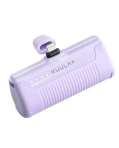 lot 50643 image: Kuulaa Portable Phone Charger Portable Charger iPhone 4500mAh Mini Power Bank for iPhone Cute Battery Pack Backup Charger Travel Compatible with iPhone 14131211XSXRAirpods (Purple)