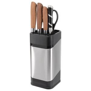 lot 50657 image: RedCall Kitchen Knife Holder,Stainless Steel Universal Knife Block for Kitchen Counter,Space-Saving Knife Storage Organizer Countertop,Knife Block Holder without Knives (Black)
