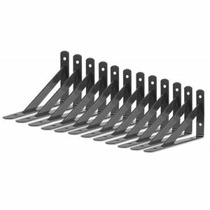 lot 50673 image: Heavy Duty Shelf Brackets 12 Packs Eau L Corner Brace Black 4 X 6 Inch 90 Degree Floating Shelves, Tripod Triangle Shelf Brackets for Floating Wood Shelves