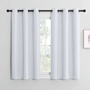 lot 50716 image: NICETOWN Room Darkening Curtain Panels for Bedroom, Easy-Care Solid Thermal Insulated Grommet Room Darkening DraperiesDrapes (Greyish White, 2 Panels, 42 by 48)