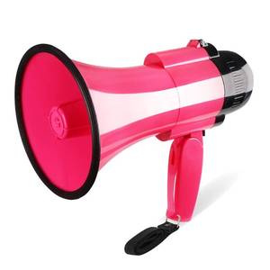 lot 50717 image: MGROLX Portable Megaphone SpearkerBullhorn-with Built-in SirenAlarm-Music-30 Watt Power &amp 800 Yard Range-Sliding Volume Adjustment-Powerful and Lightweight-ER46S (Pink, 6.3 x 10.0)