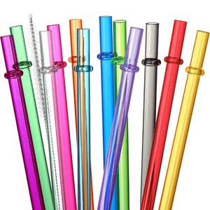 lot 50725 image: 24 PCS, Reusable Straws with 4 Brushes, 10.5 Long Tritan Hard Plastic Straws, 12 Colors Translucent Replacement Drinking for 16OZ-32 OZ Tumblers, Cups, Jars, Stanley, YETI, Starbucks, BPA Free