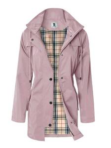 lot 50756 image: SaphiRose Womens Long Hooded Rain Jacket Outdoor Raincoat Windbreaker(Pink,Large)