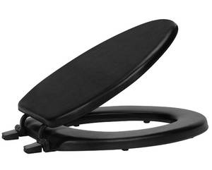 lot 50767 image: Ben&Jonah Collection Fantasia 19 Inch Soft Elongated Vinyl Toilet Seat - Black