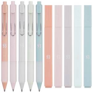 lot 50799 image: BLIEVE - Aesthetic Highlighters and Gel Pens With Soft Ink And Tip, No Bleed Dry Fast Easy to Hold, for Bible Journaling Planner Notes School Office Supplies 10 pack (Pastel)
