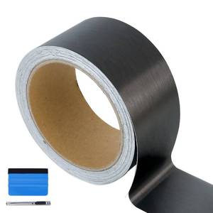 lot 50808 image: LZLRUN Free Tool Kit Black Satin Metallic Brushed Vinyl Tape for Black Out Chrome Delete Window Trim Door Trim (2Inches x 30Feet)