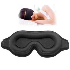 lot 50818 image: Sleep Mask for Side Sleeper, Upgraded 3D Contoured Cup Eye mask Blindfold for Man Women, Block Out Light, Eye mask with Adjustable Strap, Breathable & Soft for Sleeping, Yoga, Traveling (Black)