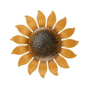 lot 50832 image: CLEVER GARDEN Metal Sunflower Wall D�cor 1 Pack, Hanging Plaque Outdoor and Indoor Home Decoration, Orange