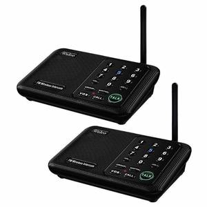 lot 50852 image: Wuloo Intercoms Wireless for Home 1 Mile (5280 Feet) Range 10 - Channel, Wireless Home Intercom System for House Business Office, Room to Room Intercom, Home Communication System (2 Packs, Black)