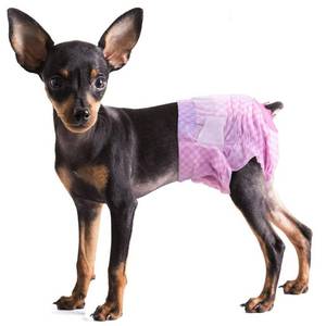 lot 50854 image: Pet Soft Dog Diapers Female - Disposable Dog Diapers, Cat Diapers for Female Cats, Puppy Diapers with Adjustable Foam Tail Hole 12pcs (S,Pinkk)