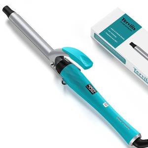 lot 50864 image: Terviiix 34 Small Curling Iron for Defined Tight Curls, Ceramic Curling Wand Iron for Short to Medium Hair with Keratin & Argan Oil Infused, Digital Display, Long-Lasting, Dual Voltage, with Clamp