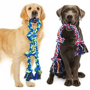 lot 50893 image: Feeko Dog Rope Toys for Large and Medium Aggressive Chewers, 2 Pack Heavy Duty Dog Rope Toy for Large Breed, Indestructible Dog Chew Toys, Tug of War Dog Toy, 100% Cotton Teeth Cleaning