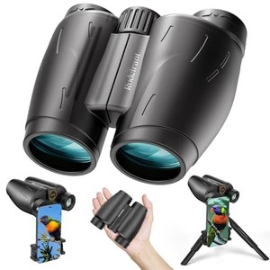 lot 50894 image: 25X30 HD Binoculars for Adults with Universal Phone Adapter,Tripod and Tripod Adapter- Large View Binoculars with Super Bright - Waterproof Binoculars for Bird Watching,Hunting,Theater and Concerts