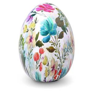 lot 50904 image: MyGift Artistic Floral Design Ceramic Decorative Easter Egg Tabletop Decoration