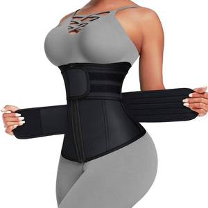 lot 50917 image: Wonder-Beauty Waist Trainer for Women Plus Size Two Belts Neoprene Workout Corset Waist Trainer Cincher Trimmer Sauna Belt with Zipper 2XL
