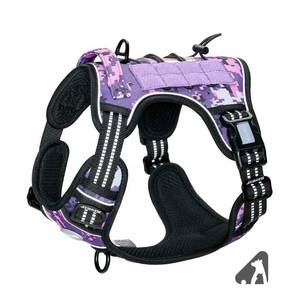 lot 50950 image: AUROTH Tactical Dog Harness for Small Medium Large Dogs No Pull Adjustable Pet Harness Reflective K9 Working Training Easy Control Pet Vest Military Service Dog Harnesses (S, Purple Camo)