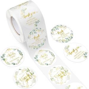 lot 50968 image: 500 Pcs Greenery Baby Shower Thank You Stickers 2 Inch Circle Round Thank You Label Sticker Wedding Stickers Green Leaves Thank You Favors for Baby Shower Bridal Shower Wedding Birthday Party Supplies