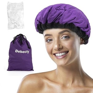 lot 50995 image: Deep Conditioning Microwavable Heat Cap for Steaming Hair Styling and Treatment, Haircare Therapy (Purple)