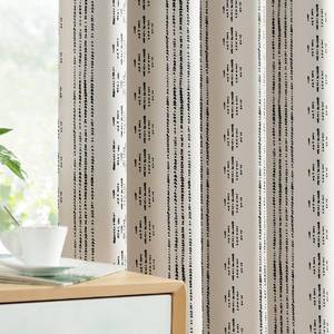 lot 50999 image: Vangao Boho Blackout Curtains 63 Inch Length for Bedroom Living Room Geometric Print Room Darkening Thermal Insulated Grommet Top Window Drapes 2 Panels Black on Beige