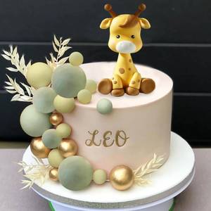 lot 51002 image: Giraffe Cake Topper with Balls Cake Decorations for Wild Animals Themed Birthday Baby Shower Party Supplies (STYLE 2)