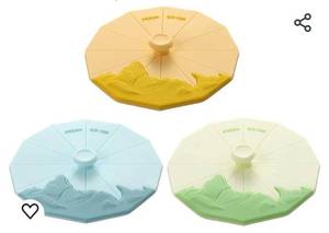 lot 51023 image: Silicone Cup Covers (Set of 3) , Multicolored Silicone Lids for Mugs, Cups, Flexible Mug Covers,Hot Cup Lids for Coffee & Tea