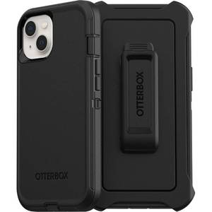 lot 51034 image: OtterBox iPhone 13 (ONLY) Defender Series Case - BLACK, rugged & durable, with port protection, includes holster clip kickstand