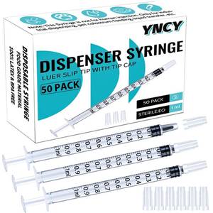 lot 51045 image: 1ml Syringes with Cap, Luer Slip Tip, Whole Pack Bulk Sterile Sealed, No Needle
