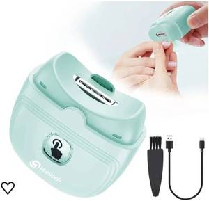 lot 51063 image: Electric Nail Clipper, 2 Speed Levels Automatic Nail Clipper with Nail Clip Storage and LCD Light, USB Rechargeable Electric Nail Trimmer for Adults, Seniors, Babies, Children (Green)