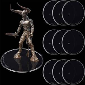 lot 51079 image: Outus 10 Pieces Plastic Action Figure Display Stands Round Figure Stand Miniature Bases for 6 - 8 Inches Figures (White)