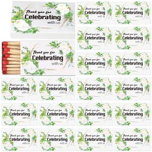 lot 51082 image: Threlaco 50 Pcs Wedding Boxes of Matches Greenery Geometric Floral Design Empty Match Storage Boxes for Party Favor Decoration Gift Family Friends Guests, 2.28 x 1.42 x 0.31 Inch, Matches Not Included