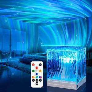 lot 51114 image: Mubarek Northern Lights Aurora Projector Light, 18 Colors Lighting Aurora Projector Mood Lighting,Remote Timer Ceiling Projector Lights for Bedroom,Northern Lights Lamp Room Decor for Teen Girls Gifts