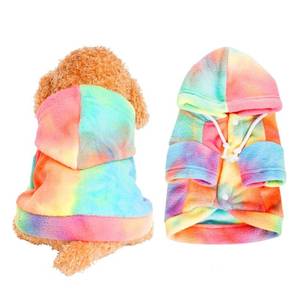 lot 51130 image: Rbenxia Tie Dye Dog Hoodie Dog Cold Weather Coats Soft Fleece Puppy Sweatshirts Dog Warm Jacket Pet Dog Clothes Winter Dog Outfits for Small Puppy Cat Pets (Multicolor, Large)