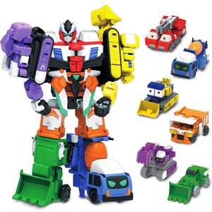 lot 51131 image: Wenbeier Construction Vehicles Robot Toys for Kids-Easy Assembly Function Building Toys Crane Truck Excavator Bulldozer for Boys &Girls Ages 6 (6 in 1)