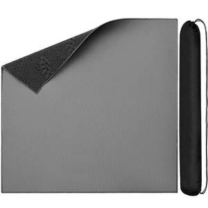 lot 51132 image: 35 x 35 Inch Mahjong Mat Anti Slip and Noise Reduction Poker Mat Card Table Cover Fabric Board Game Table Mat Square Playmat with 7 x 35 Inch Black Carrying Bag for Playing Mahjong Poker Card (Gray)