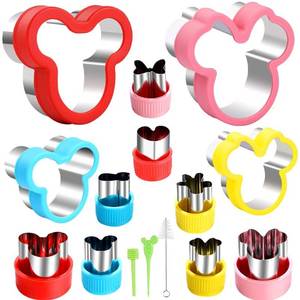 lot 51135 image: Elfkitwang Minnie Themed Cookie Cutters Set,Minnie Head Cartoons Shapes Cookie Cutter for Kids Sandwich Cakes Biscuits Vegetables Fruit Cutters Baking Mold(Assorted Sizes)