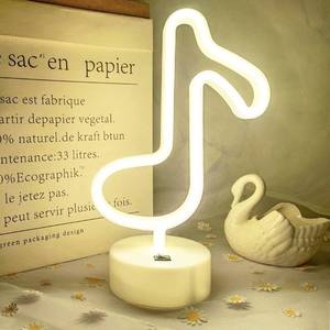 lot 51139 image: VIFULIN Musical Note Lights Music Note Neon Lamp Music Note Lights Neon Light Signs Music Note LED Light USBBattery Operated Neon Night Lights Neon Lights for Bedroom LED Neon Signs (Warm White)