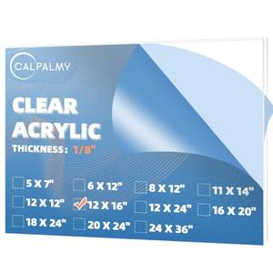 lot 51150 image: CALPALMY (2 Pack) 18 Thick Clear Acrylic Sheets - 12 x 16 Pre-Cut Plexiglass Sheets for Craft Projects, Signs, Display Cases, Sneeze Guard and More - Cut with Engraver, Power Saw or Hand Tools