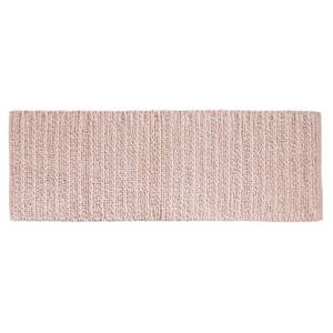 lot 51151 image: mDesign Soft 100% Cotton Luxury Hotel-Style Rectangular Spa Mat Rug, Plush Water Absorbent for Bathroom Vanity, BathtubShower, Machine Washable, Braided Design, Long Runner, 60 x 21 - Blush Pink