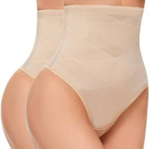 lot 51155 image: SIMIYA Thong Shapewear Tummy Control Underwear for Women High Waist Stay-Put Body Shaper Girdle with Targeted Compression, Small